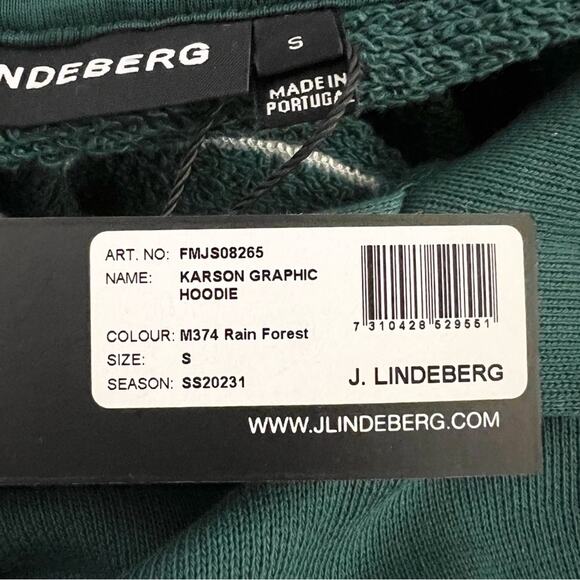 J. LINDEBERG Karson Graphic Hoodie 1996 Wild Life Rain Forest Green Small NEW - Picture 8 of 9